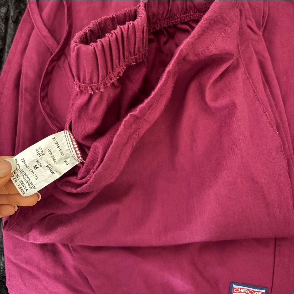 Cherokee Wine Red Scrub Pants